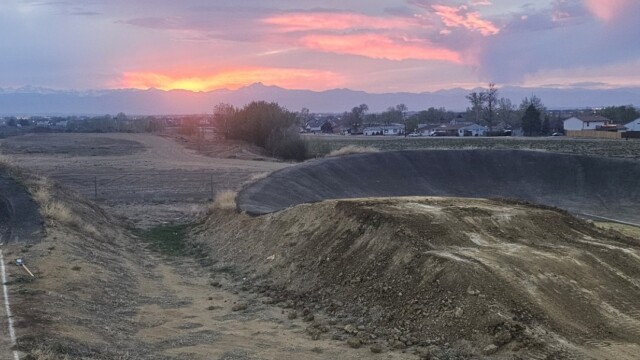 Dacono track being finished with a stunning mountain sunset!